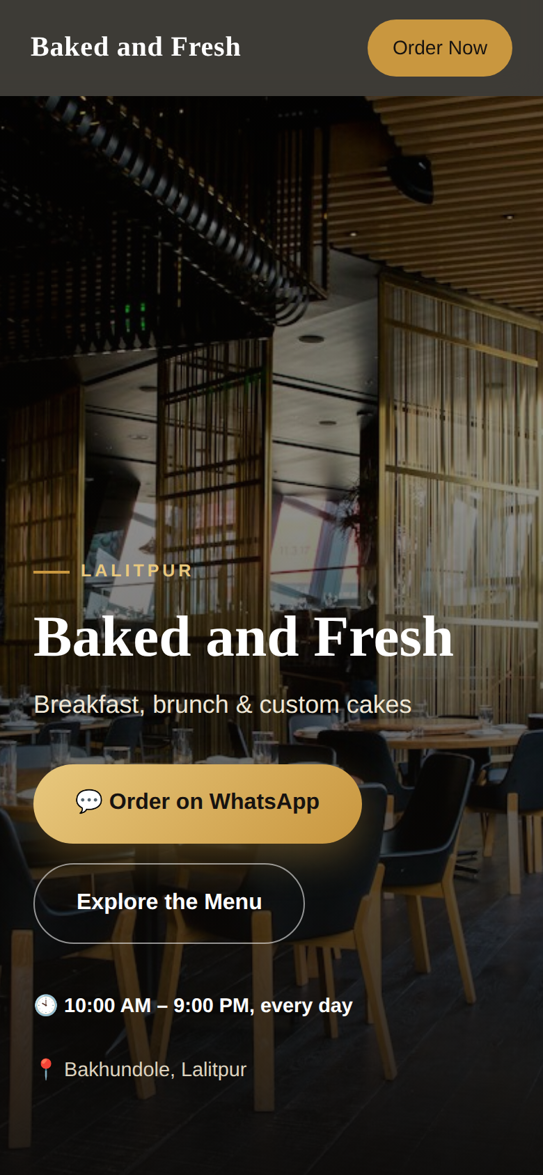 Baked and Fresh demo